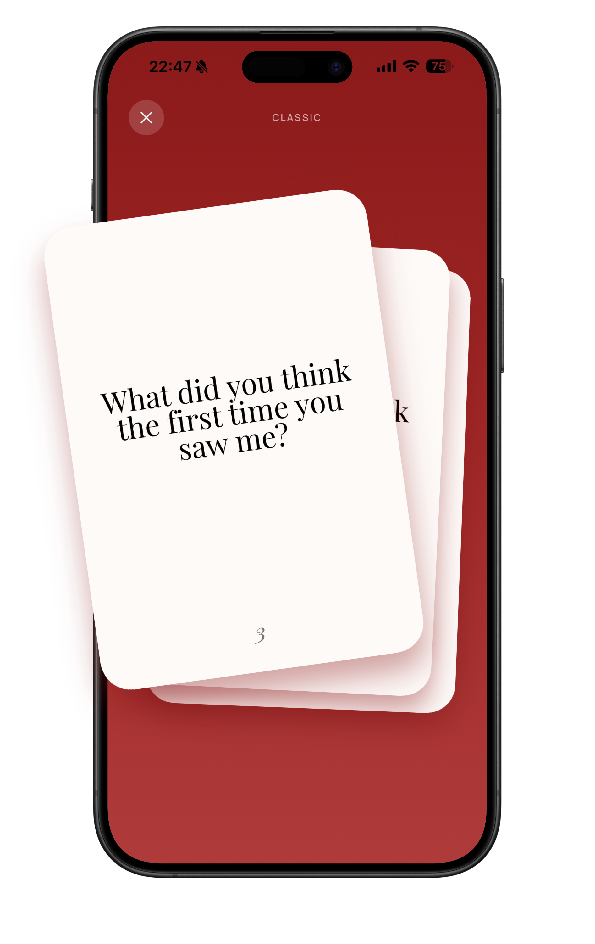Date Night cards from the app in a layered hero composition